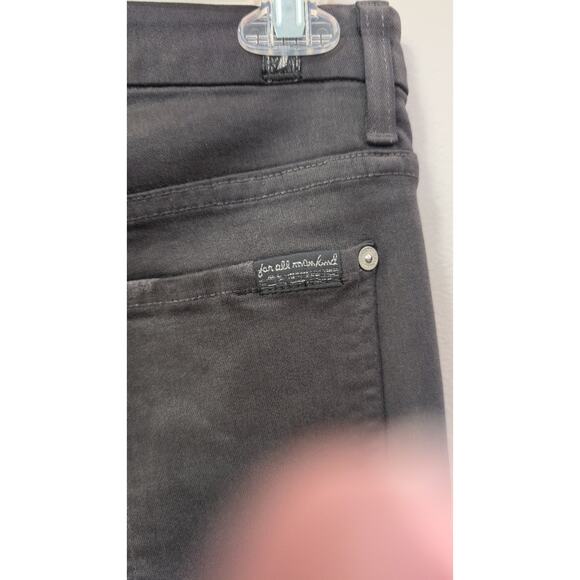 7 For All Mankind Black & Gray Pleather Jeans Dress | Size 27 - Picture 4 of 4